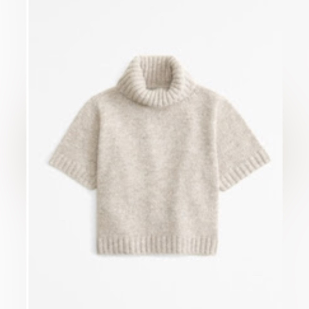 Abercrombie Women’s Turtleneck Sweater Tee – Light Brown – Size Large